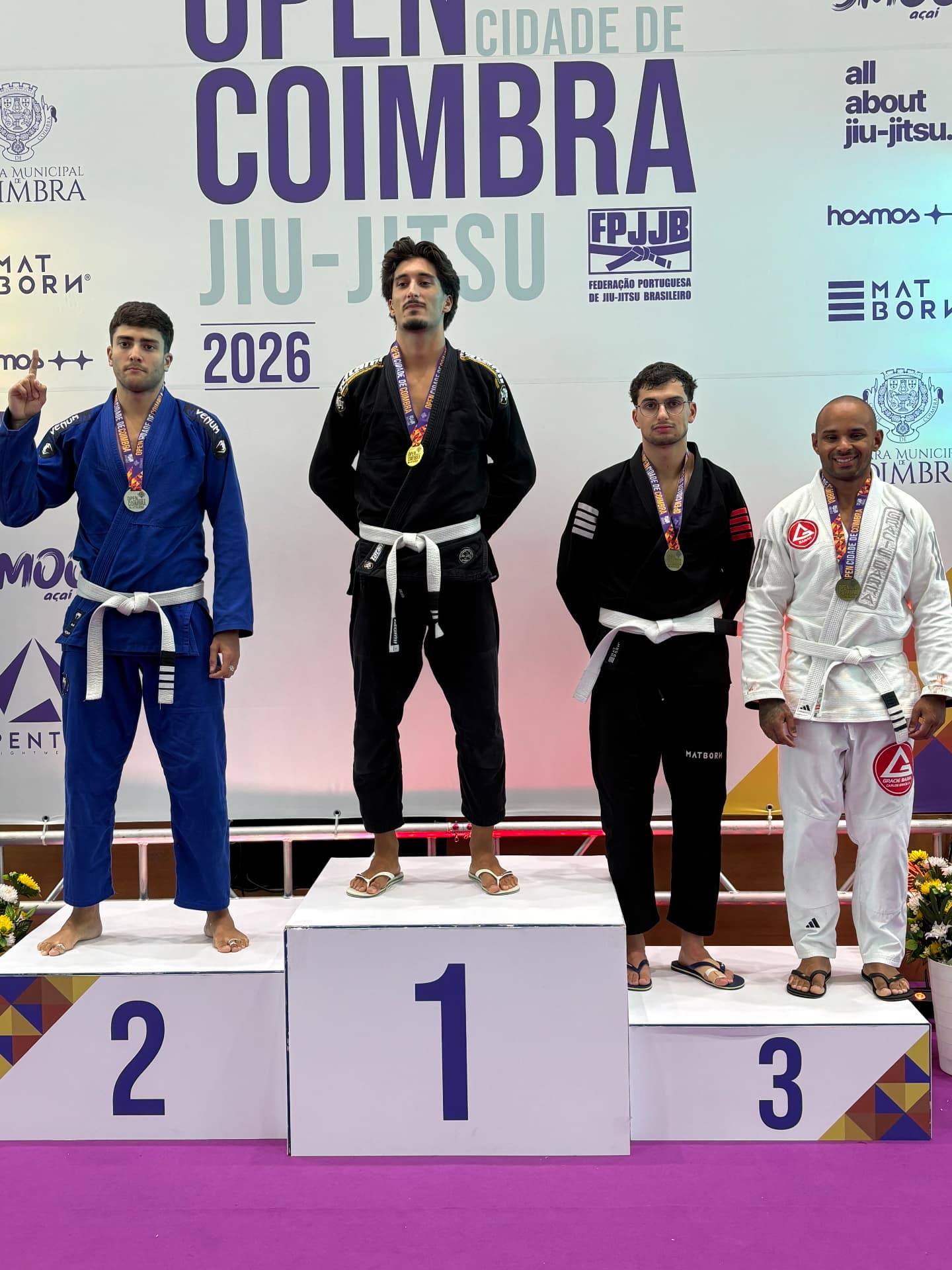 Pódio — Open Cidade de Coimbra de Jiu-Jitsu 2026